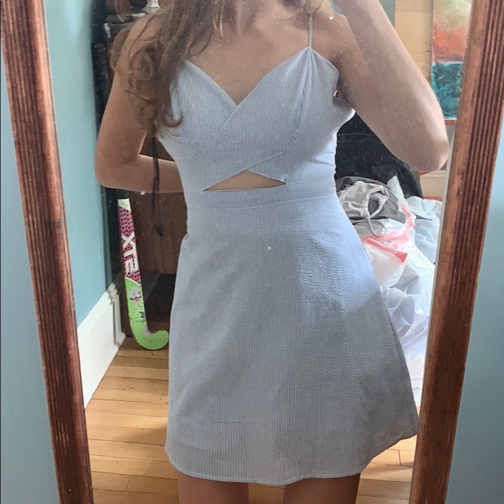 NEW pinstriped cutout dress